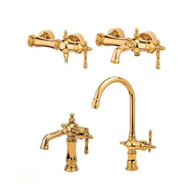 ست شیرآلات قهرمان مدل نگین طلایی