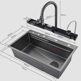 سینک ظرفشویی آبشاری ELK مدل پیانویی 2 کلید S-32