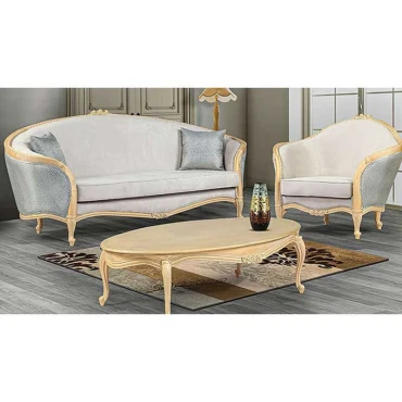 مبل کلاسیک 8 نفره اسپرت چوبی مدل لورنزو