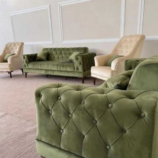 مبل راحتی چستر یونانی 7 نفره پایه فلزی