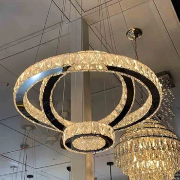 لوستر مدرن آویز 60 40 20 طلایی