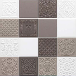 سرامیک استخری کارتیر 7.5×7.5 چیتا مدل Mix White & Gray