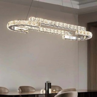 لوستر لاینر مدرن کریستالی مدل شیوا سایز 90