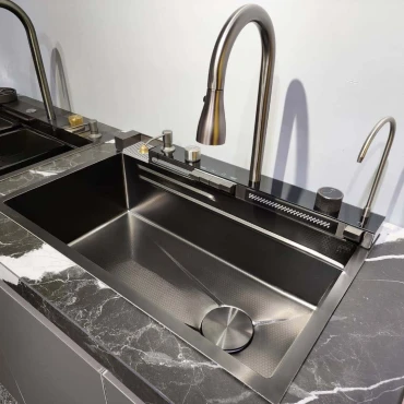 سینک ظرفشویی آبشاری پیانویی 5 کلید هایشین