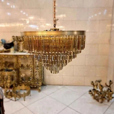 لوستر تمام برنز با کریستال درجه یک