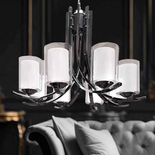 لوستر فلزی مدرن دو گلس