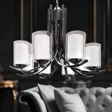 لوستر فلزی مدرن دو گلس