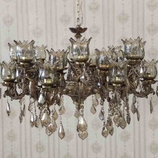 لوستر برنزی 8 شاخه رنگ آنتیک طرح فرشته