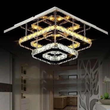 لوستر سقفی مدرن مربع دو پله