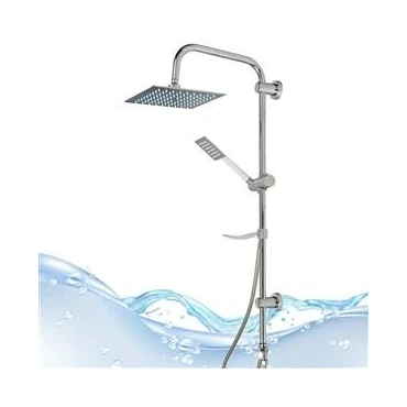 علم دوش حمام مدل یونیورست دو کاره طرح استیل ترکیب آب و هوا رنگ کروم براق