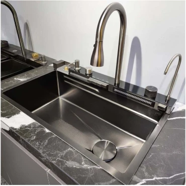 سینک ظرفشویی آبشاری پیانویی 5 کلید هایشین