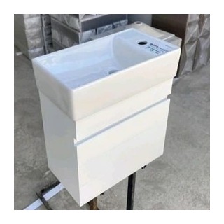 روشویی کوچک رو کابینتی با کابینت ضد آب پی وی سی