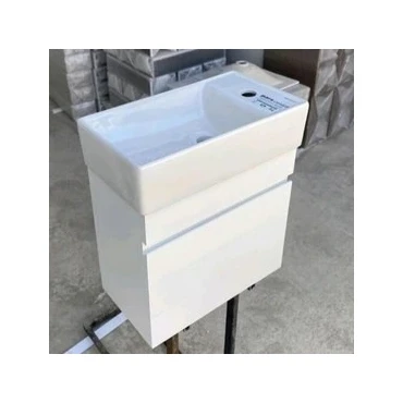 روشویی کوچک رو کابینتی با کابینت ضد آب پی وی سی