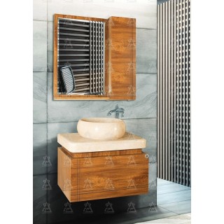 روشویی دیواری طرح چوب با صفحه و سنگ سیمکان طبیعی زرین نیک کد SF602