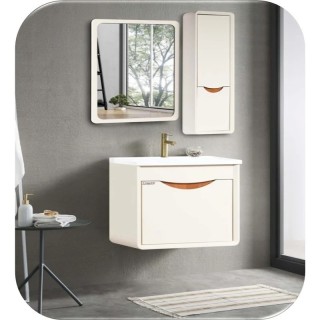 ست کابینت و روشویی لومیکس مدل لبخند به همراه آینه و باکس کد 519