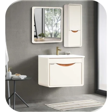 ست کابینت و روشویی لومیکس مدل لبخند به همراه آینه و باکس کد 519