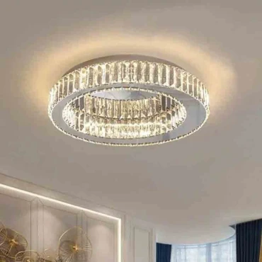 لوستر مدرن سقفی کریستالی تک حلقه