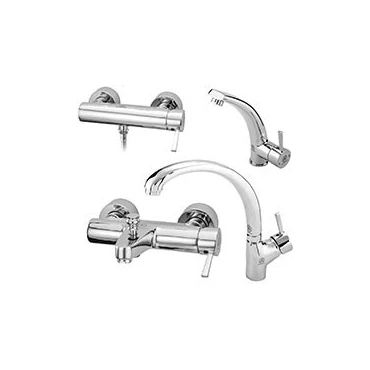 ست شیرآلات قهرمان مدل ارکیده رنگ سفید کروم