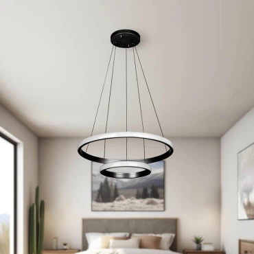 لوستر مدرن دو حلقه چشمه نور کد L6375