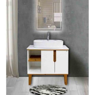 روشویی فول ست مدل 736 سفید قهوه ای 75×40