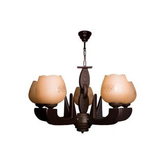 لوستر چشمه نور 5 شعله کد G506/5-BR قهوه ای