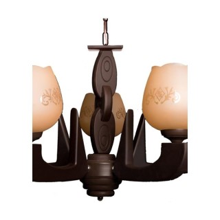 لوستر چشمه نور 5 شعله کد G506/5-BR قهوه ای