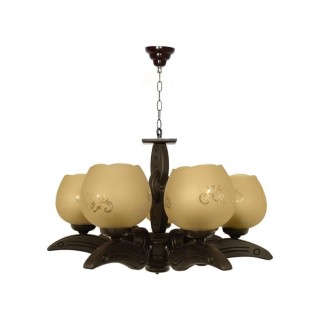 لوستر چشمه نور 7 شعله کد G504/7-BR قهوه ای