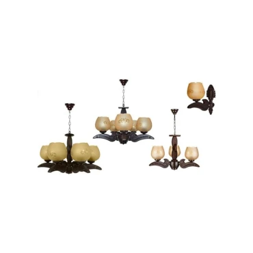 لوستر چشمه نور 7 شعله کد G504/7-BR قهوه ای