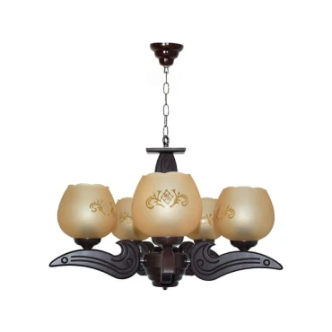 لوستر چشمه نور 5 شعله کد G504/5-BR قهوه ای