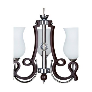 لوستر چوبی استیل 5 شعله کد 831