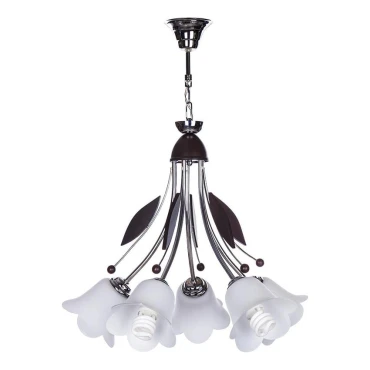 لوستر چوب استیل چشمه نور 5 شعله کد 2540