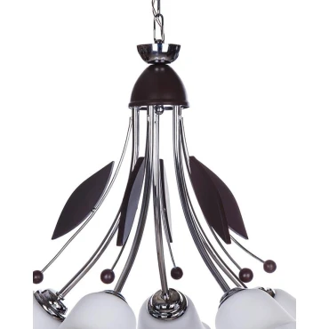 لوستر چوب استیل چشمه نور 5 شعله کد 2540