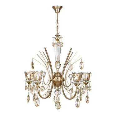 لوستر برنزی چشمه نور 5 شعله کد 2607