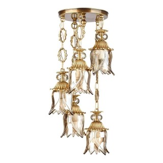 لوستر برنزی چشمه نور 5 شعله کد 2750