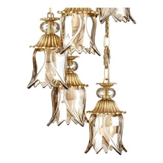 لوستر برنزی چشمه نور 5 شعله کد 2750