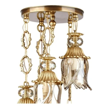 لوستر برنزی چشمه نور 5 شعله کد 2750