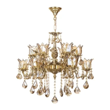 لوستر برنزی چشمه نور 12 شعله کد 2702