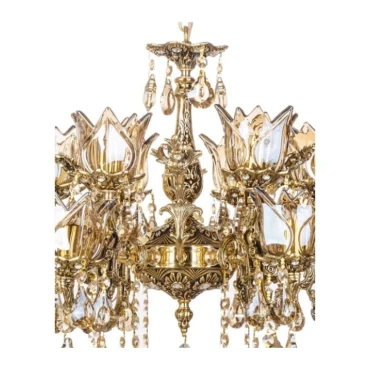 لوستر برنزی چشمه نور 12 شعله کد 2702