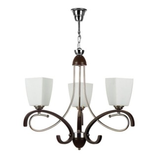 لوستر چوب استیل چشمه نور 3 شعله کد 838