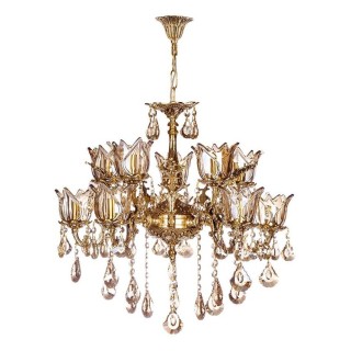 لوستر برنزی چشمه نور 10 شعله کد 2702