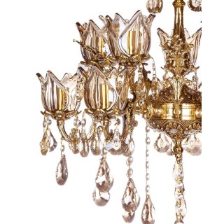 لوستر برنزی چشمه نور 10 شعله کد 2702