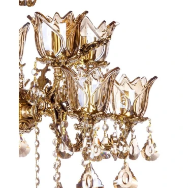 لوستر برنزی چشمه نور 10 شعله کد 2702