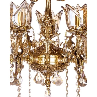 لوستر برنزی چشمه نور 10 شعله کد 2702