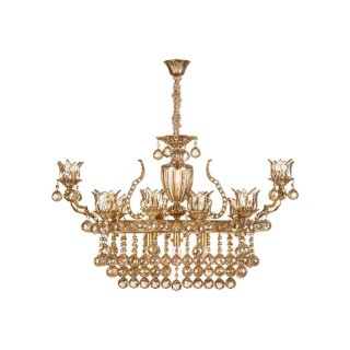 لوستر برنزی چشمه نور 16 شعله کد 2771