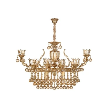 لوستر برنزی چشمه نور 16 شعله کد 2771