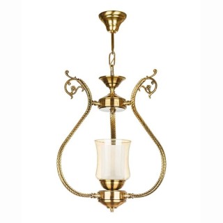 لوستر آویز سقفی برنزی چشمه نور 1 شعله کد 2616