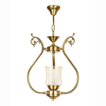 لوستر آویز سقفی برنزی چشمه نور 1 شعله کد 2616