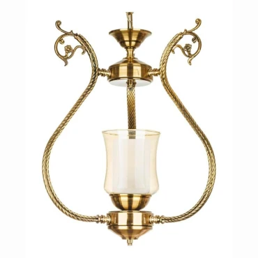 لوستر آویز سقفی برنزی چشمه نور 1 شعله کد 2616