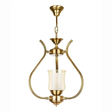 لوستر آویز برنزی چشمه نور 1 شعله کد 2615