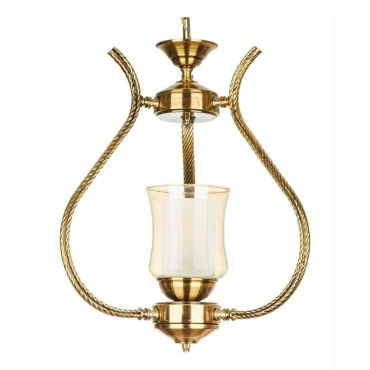 لوستر آویز برنزی چشمه نور 1 شعله کد 2615